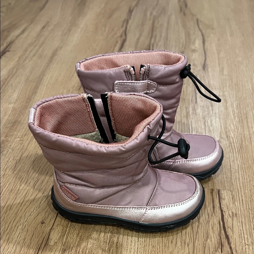 Kids Pink Insulated Winter Boots with Toggle